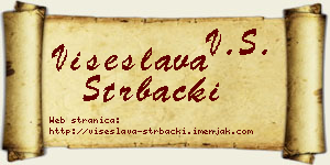 Višeslava Štrbački vizit kartica